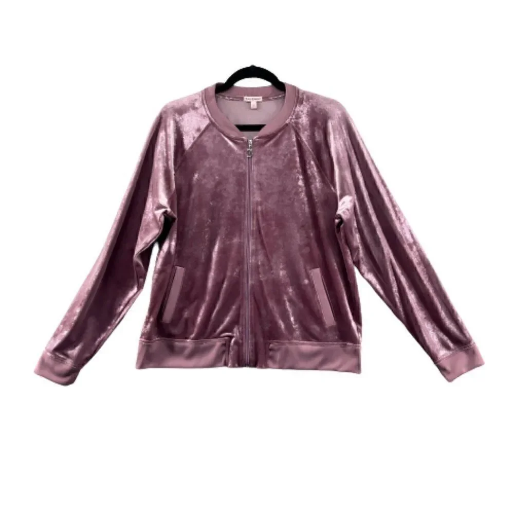 VTG Y2K Juicy Couture Lilac Shimmer Zip Up Velour Track Jacket